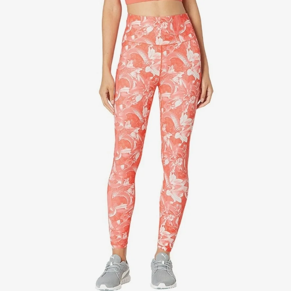 PUMA Train Untmd High-Waist 7/8 Tights Georgia Peach Fiery Coral Floral Print